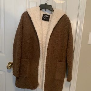 Brown/Cream Women’s Fleece Jacket Size S